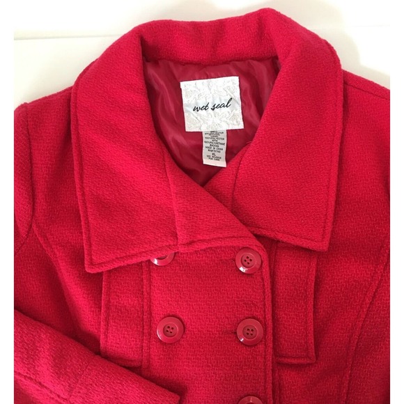 Wet Seal Junior's Jacket Sz XL Pink Wool Blend ~ Lighter Weight - Picture 4 of 11